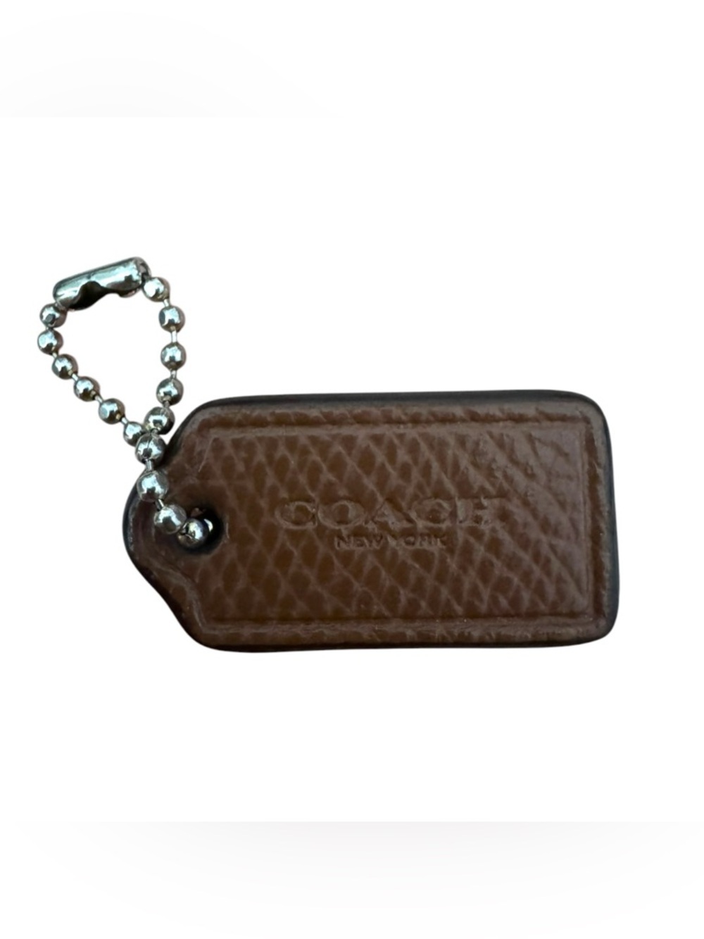 Coach Brown Leather Embossed Mini Hang Tag